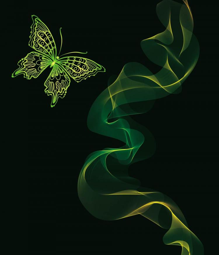 free vector Brilliant Neon Butterfly Vector Abstract Animals Background